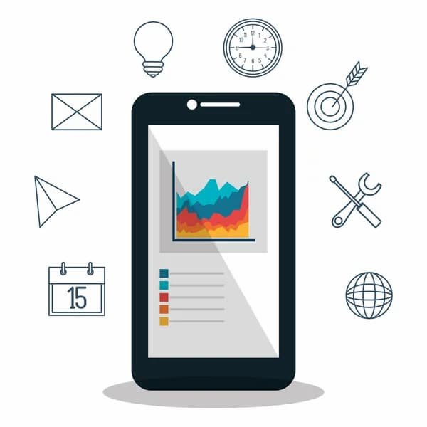 Celular con app task now con iconos